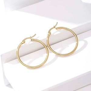 Stainless Steel Gold Hoop Earrings